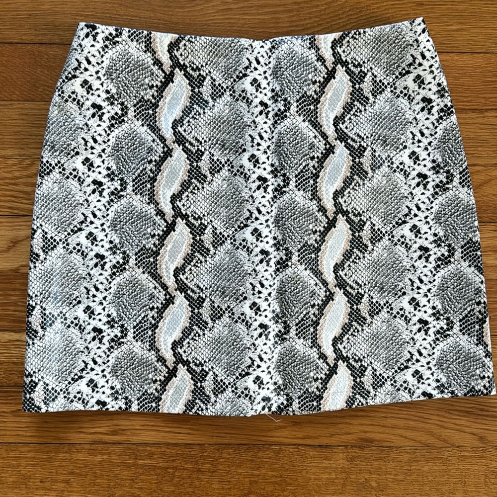 Le Lis snake print faux leather skirt